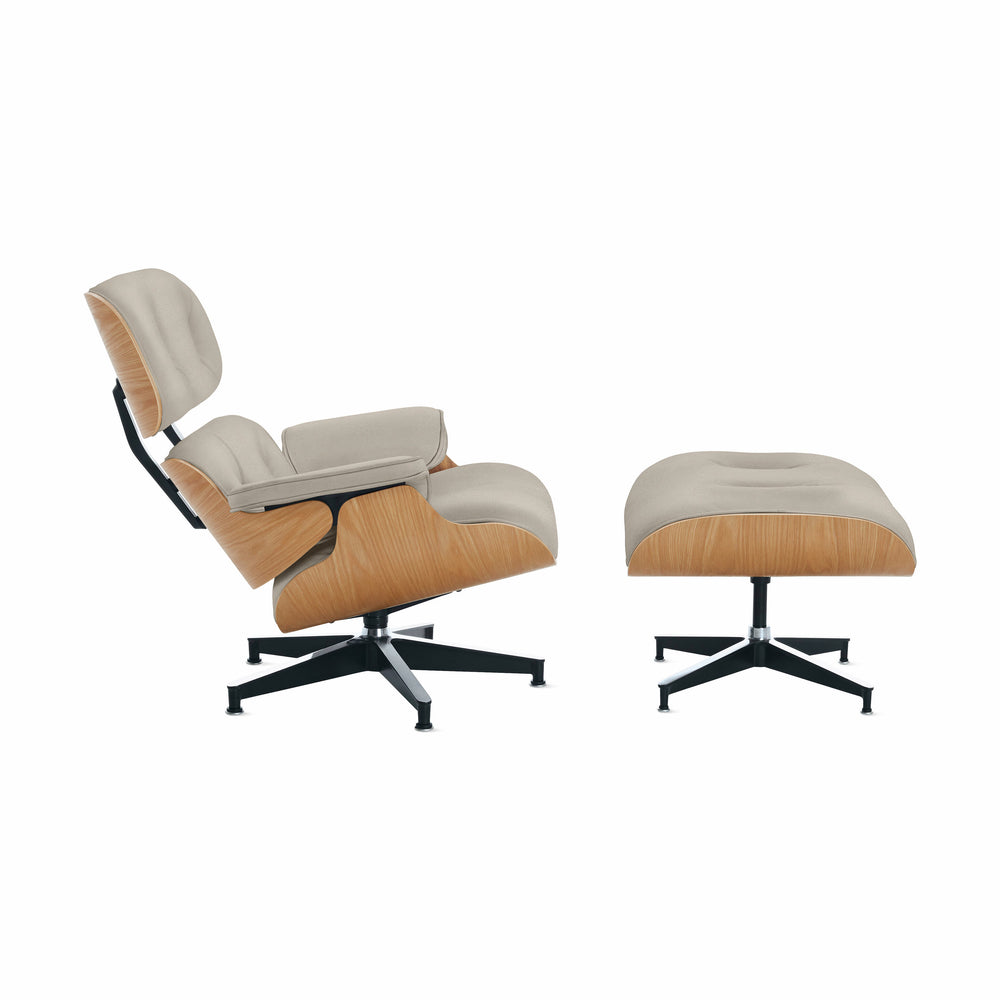 Eames Lounge Chair and Ottoman from Herman Miller – Oak/ Timbre Cream Leather