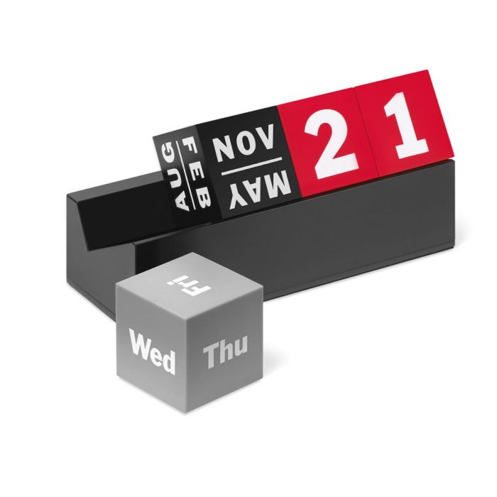 Perpetual Cubes Calendar – Red/ Grey/ Black