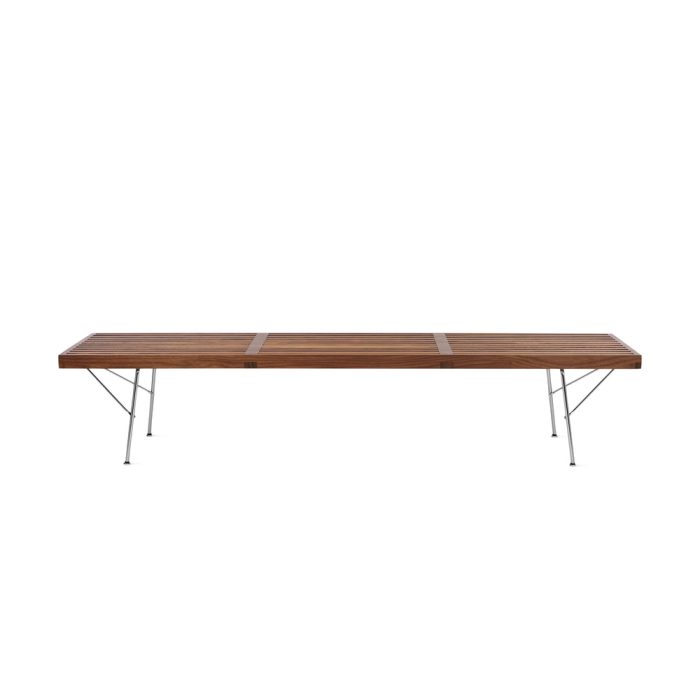 Nelson Platform Bench – Metal Base from Herman Miller – Walnut