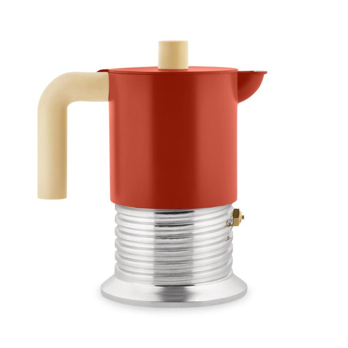 Alessi Vite 3-Cup Stovetop Espresso Maker – Red