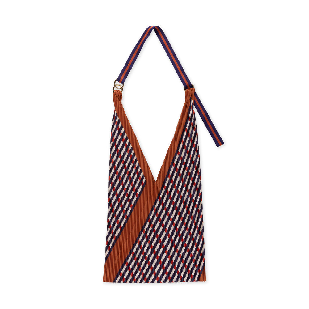Pleated Recycled Polyester Y Bag – Sophia Terracotta