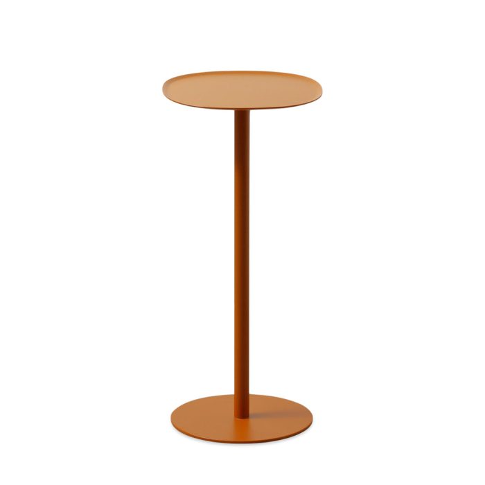 Pedestal Side Table – Tan Orange