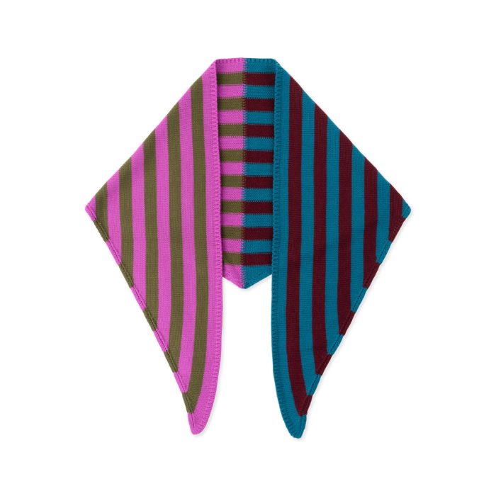Verloop Colorblock Triangle Scarf – Teal Wine Red