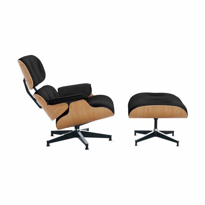 Eames Lounge Chair and Ottoman from Herman Miller – Oak/ Obsidian Black Leather