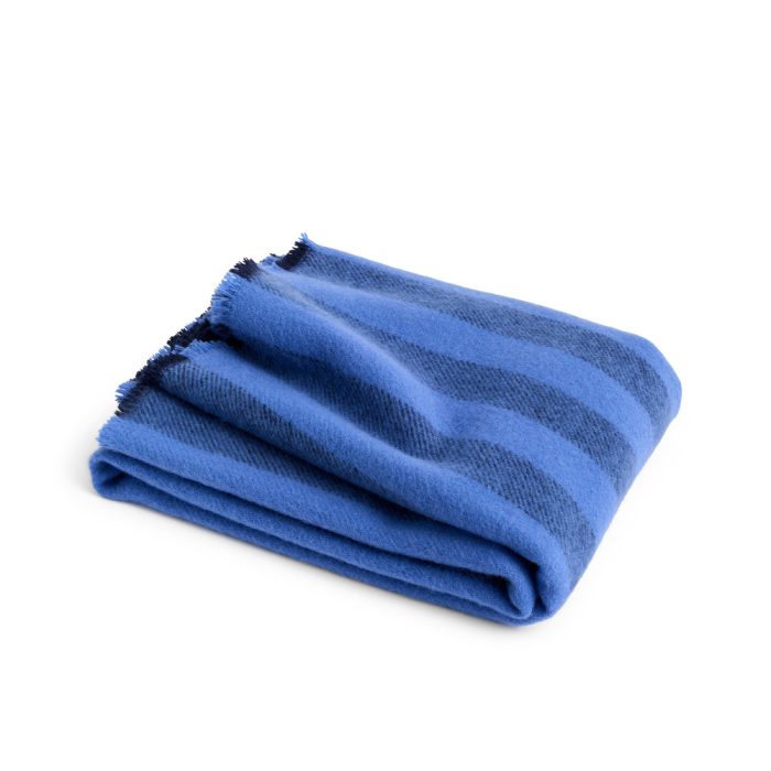 HAY Duo Striped Wool Throw – Sky Blue