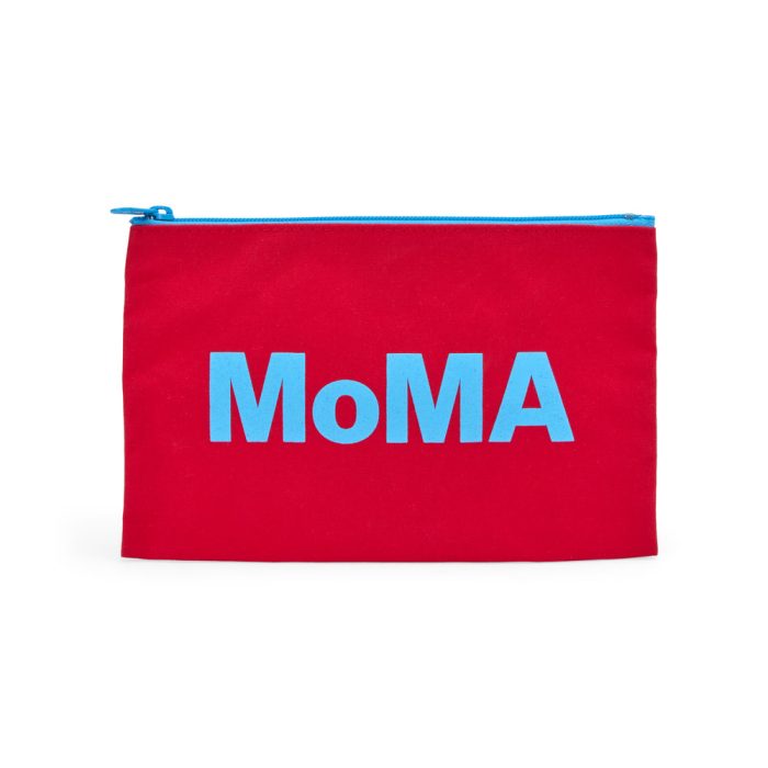 Colorful MoMA Zip Pouch – Red/ Light Blue