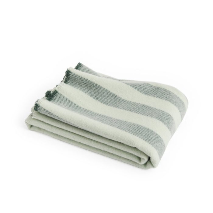 HAY Duo Striped Wool Throw – Mint