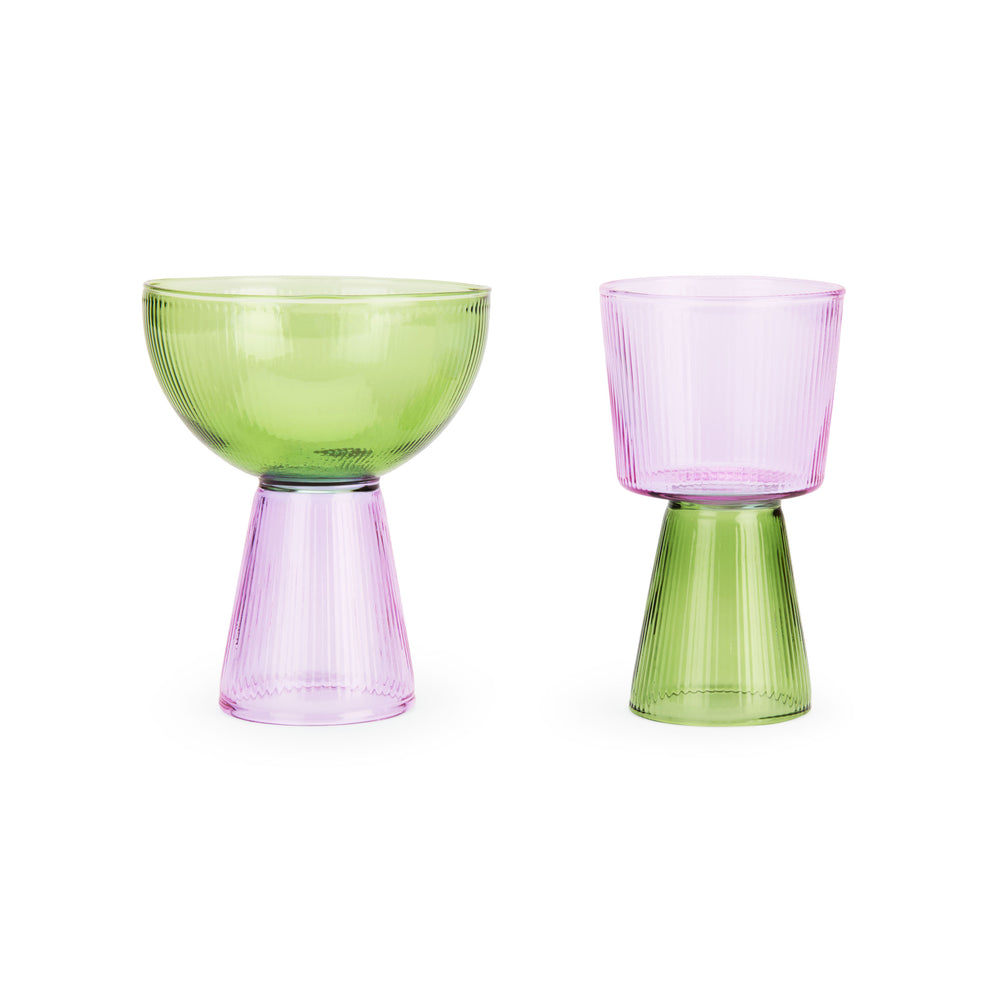 Oorun Didun Glass Cups by Yinka Ilori – – Green/ Purple