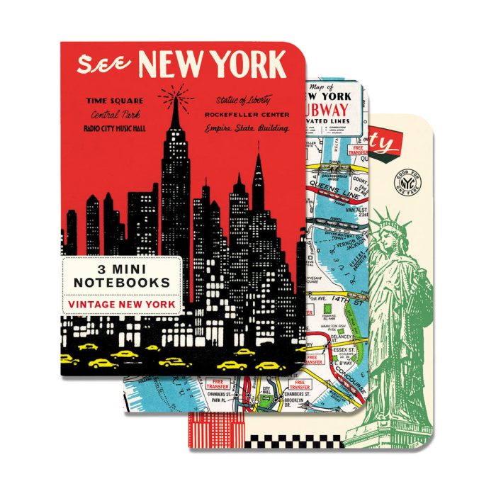 Vintage New York City Map Mini Notebooks – Set of 3