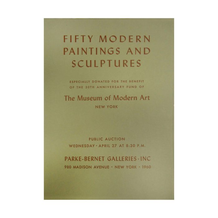 Parke-Bernet Auction to Benefit MoMA – Paperback