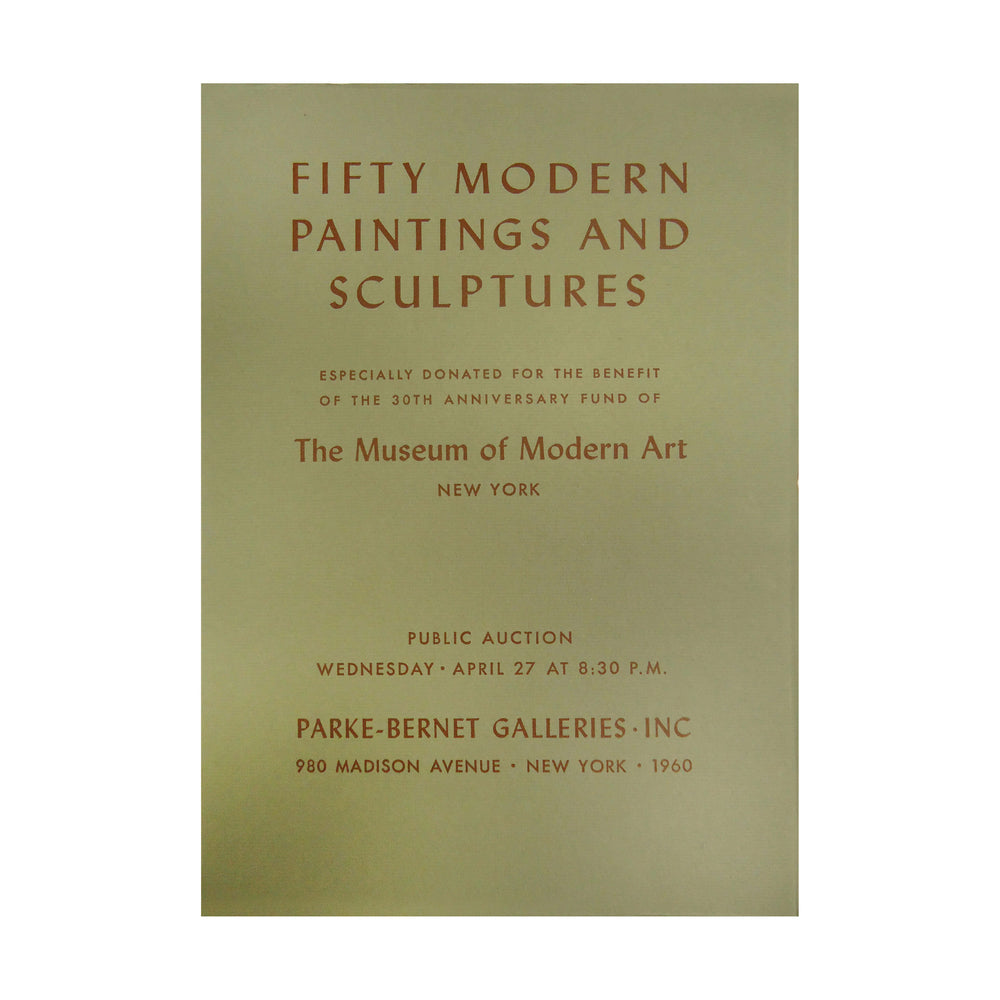 Parke-Bernet Auction to Benefit MoMA – Paperback