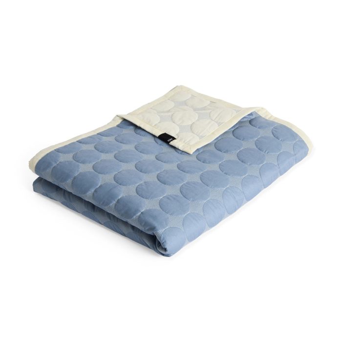 HAY Mega Dots Queen Size Cotton Blanket – Blue
