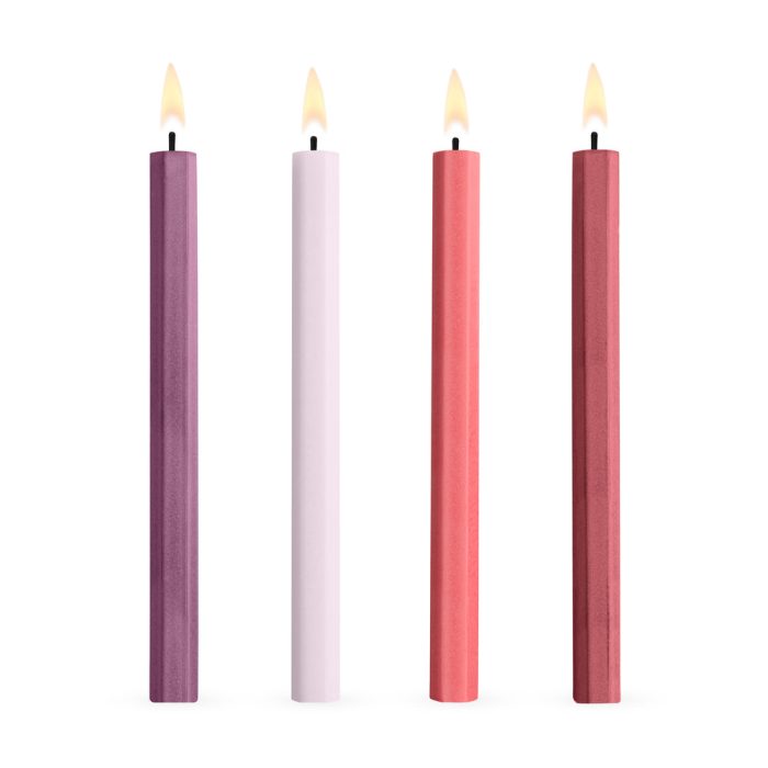 HAY Shape Candles – Set of 4 – Reds/ Bordeaux