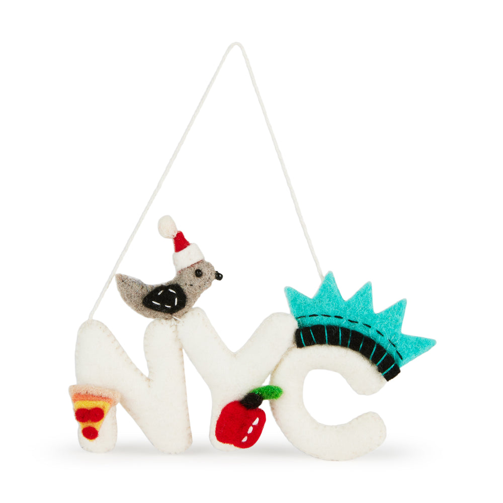 NYC Felt Ornament – NYC Sign