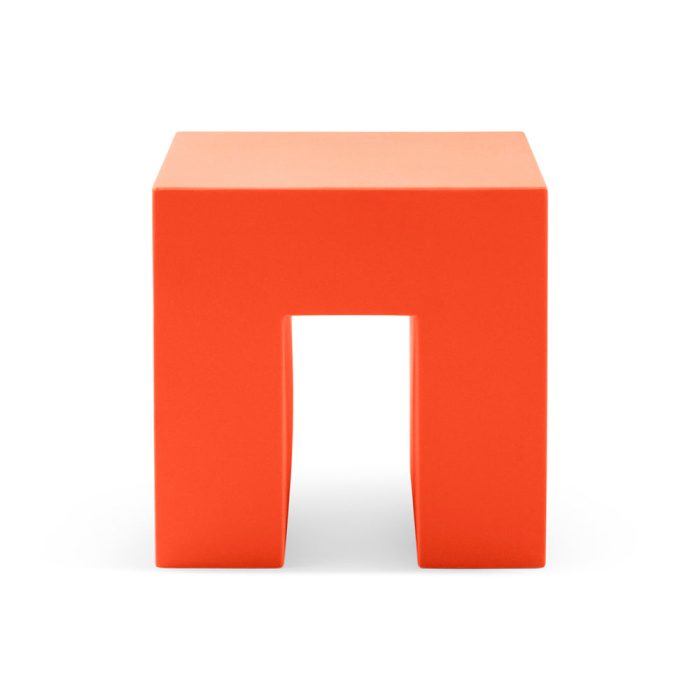Vignelli Cube Stool from Heller – Orange
