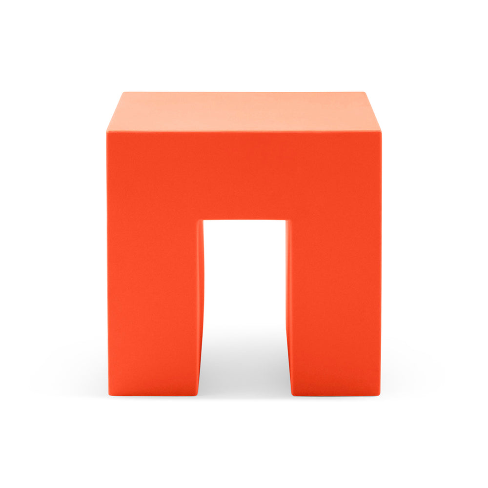 Vignelli Cube Stool from Heller – Orange