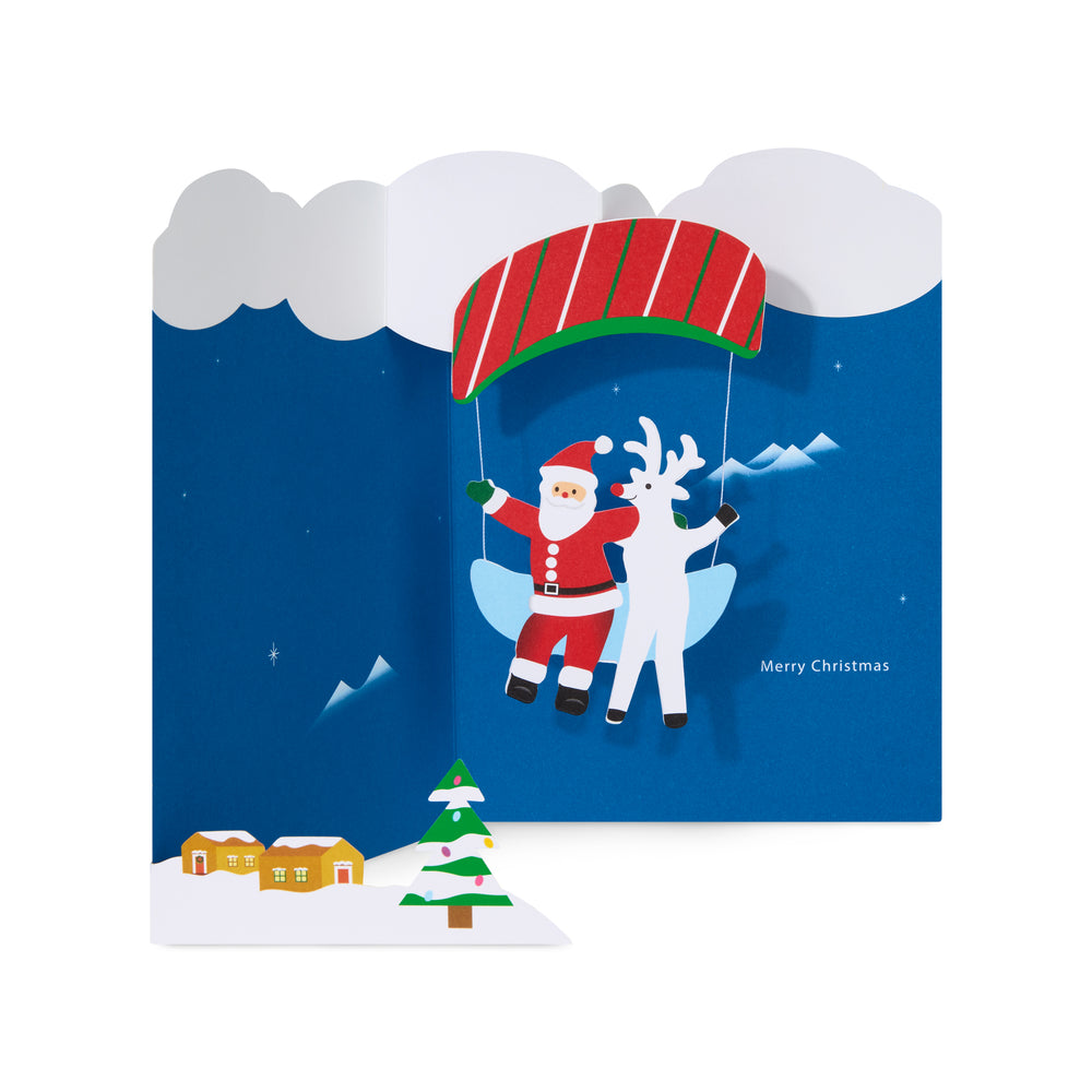 Santa in Clouds Holiday Pop-Up Cards – Set of 8