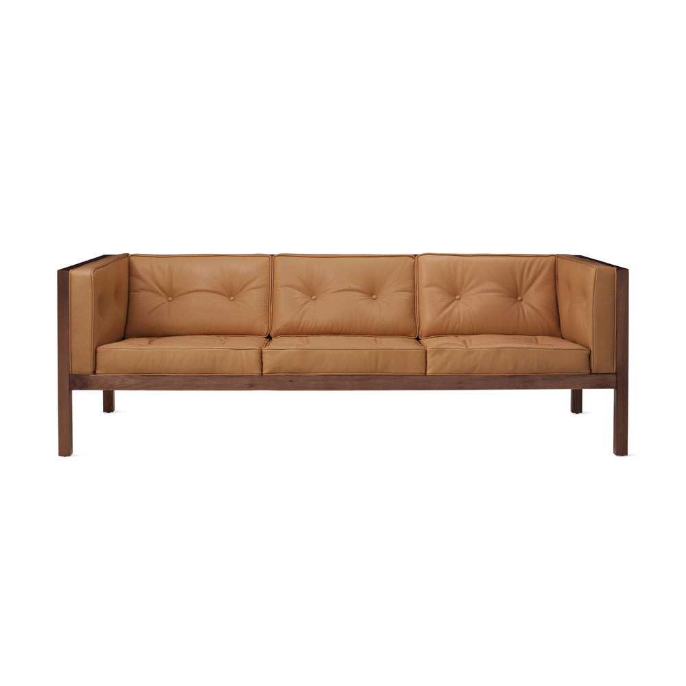 George Nelson Leather Cube Sofa from Herman Miller – Walnut/ Shore Leather