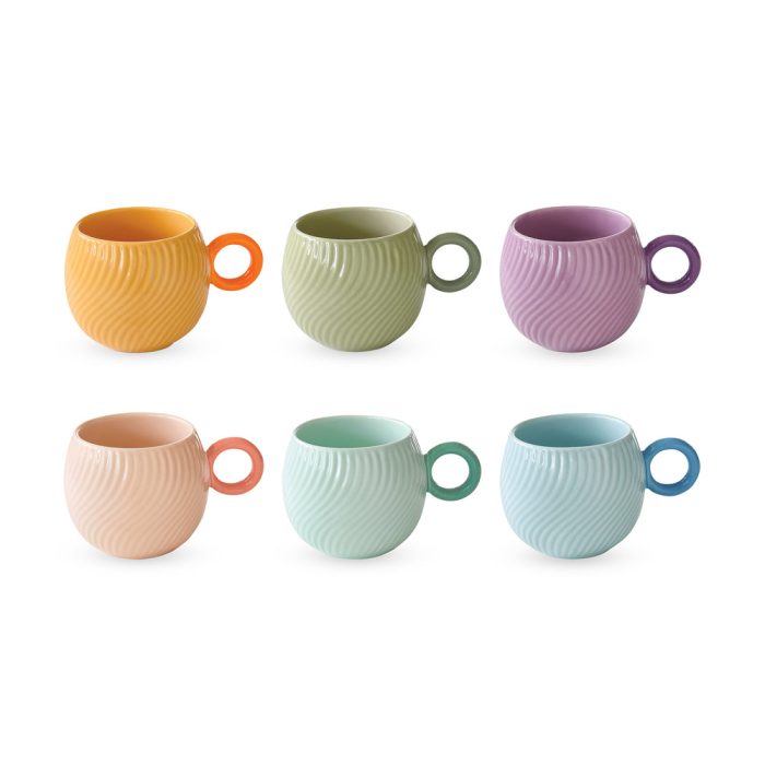 Waves Porcelain Espresso Cups – Set of 6