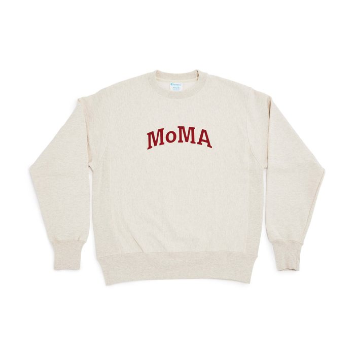 Champion Crewneck Sweatshirt – MoMA Edition – Oatmeal/ Red