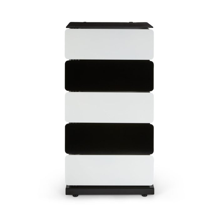 5-Drawer Pivot Cabinet – Black/ White