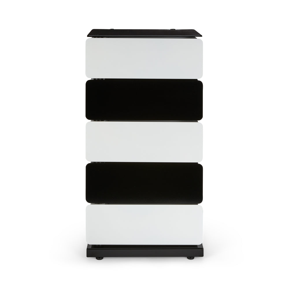 5-Drawer Pivot Cabinet – Black/ White