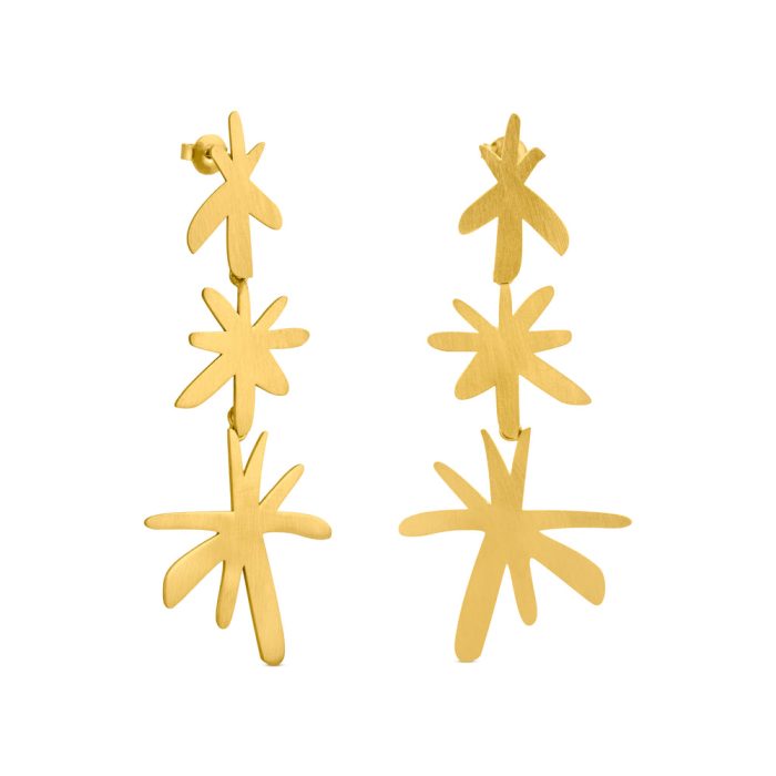 Joan Miró Gold-Plated Linear Star Earrings