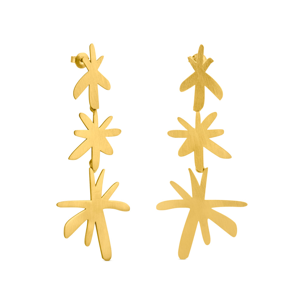 Joan Miró Gold-Plated Linear Star Earrings