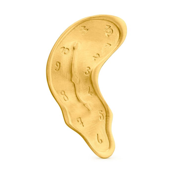 Salvador Dalí Gold-Plated Melting Clock Brooch