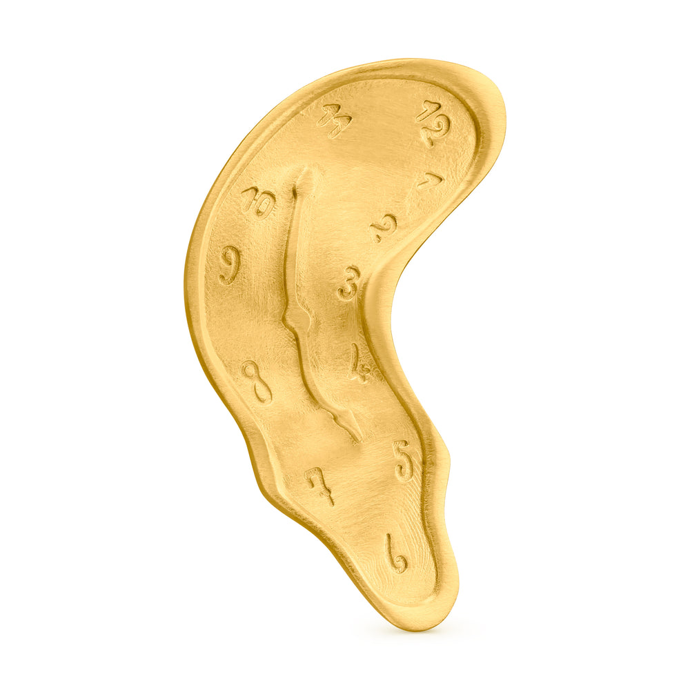 Salvador Dalí Gold-Plated Melting Clock Brooch