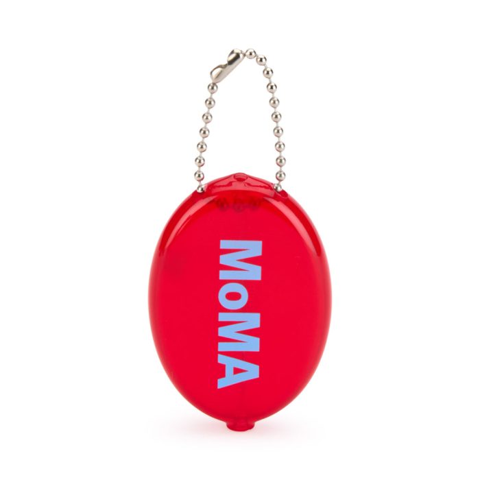 Colorful MoMA Vinyl Coin Pouch – Red/ Light Blue