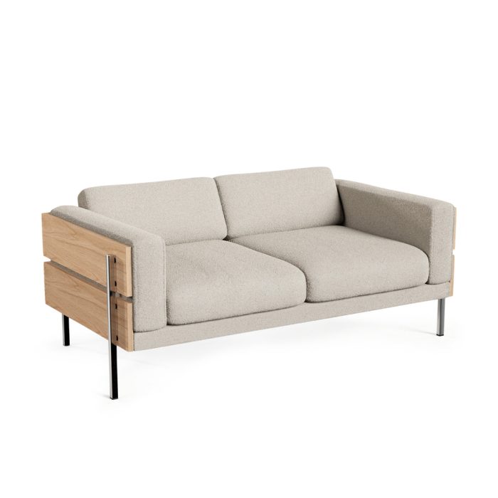 Forum 2-Seater Sofa – Oak/ Chalk Boucle