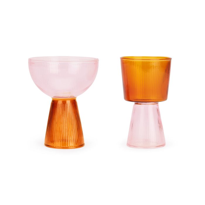 Oorun Didun Glass Cups by Yinka Ilori – – Pink/ Amber