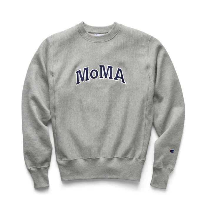 Champion Crewneck Sweatshirt – MoMA Edition – Oxford Gray/ Navy