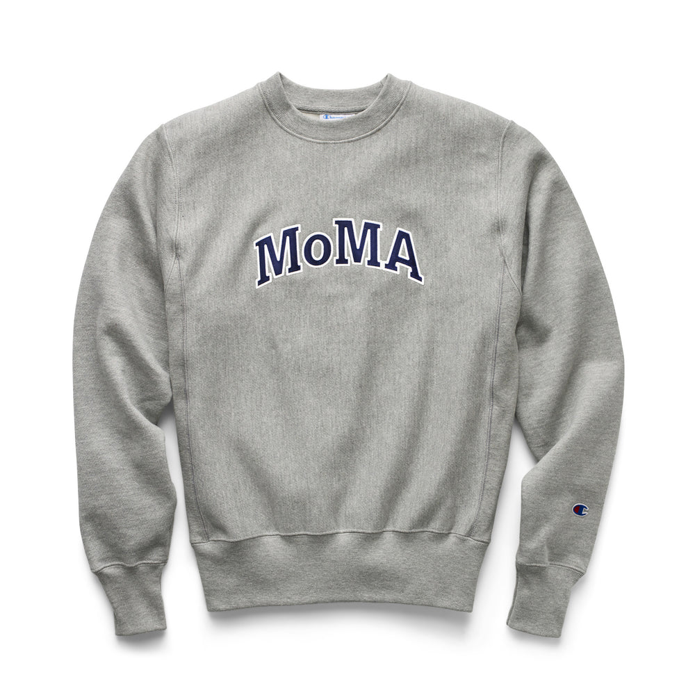 Champion Crewneck Sweatshirt – MoMA Edition – Oxford Gray/ Navy