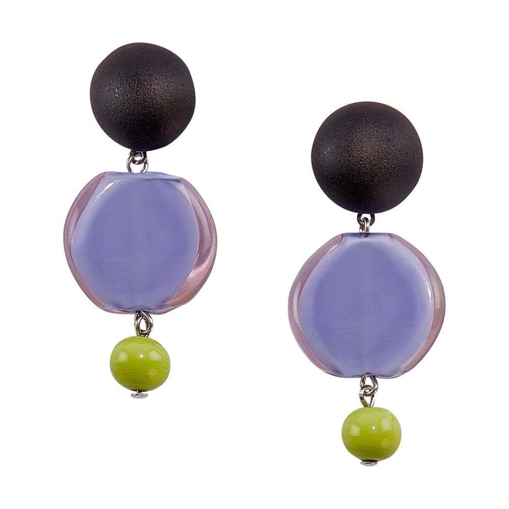 Murano Drop Earrings – Lavender