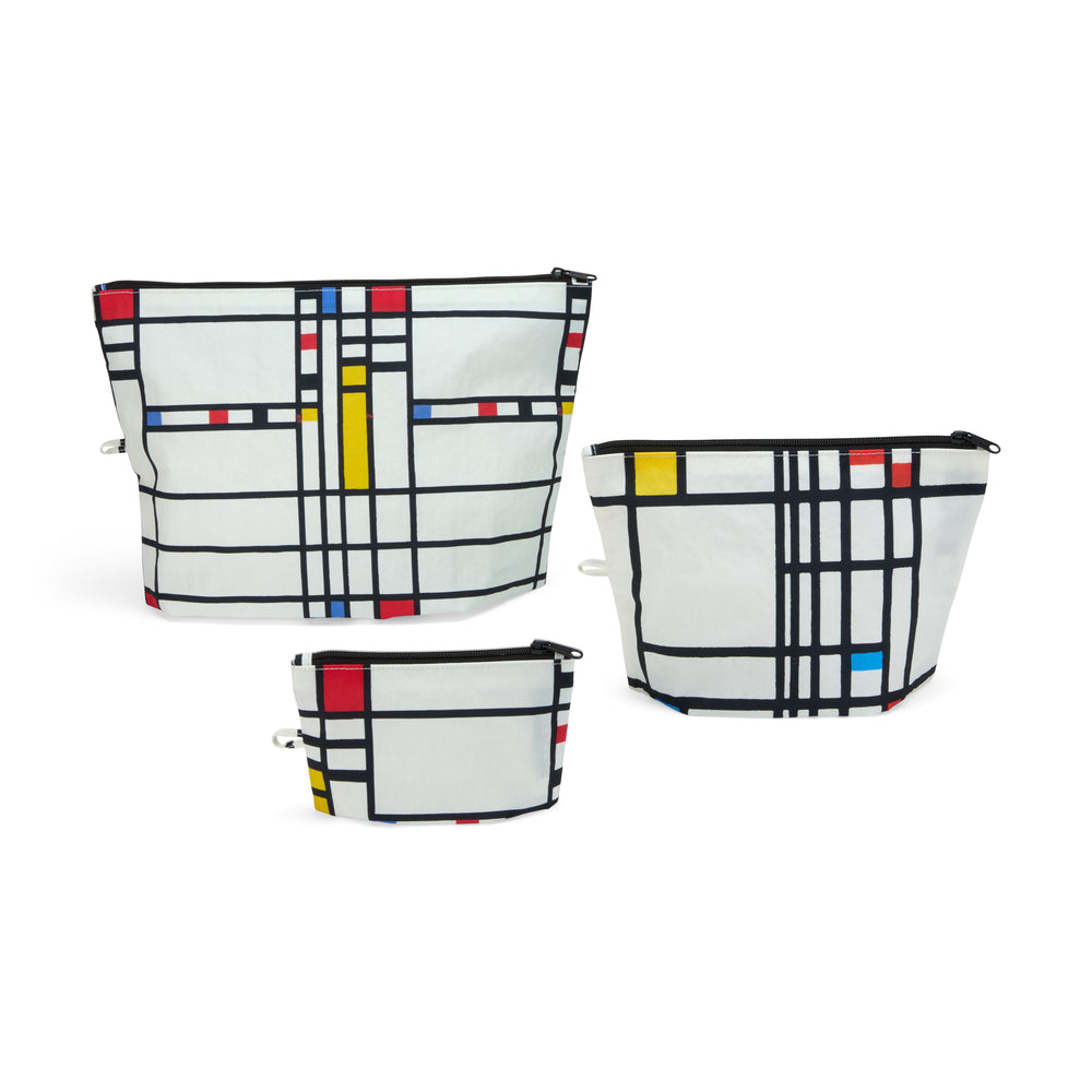 MoMA BAGGU Artist Recycled Nylon Go Pouches – Set of 3 – Piet Mondrian