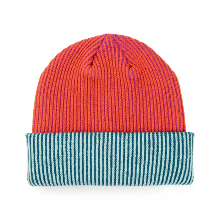 Verloop Pinstripe Plush Beanie – Poppy Magenta