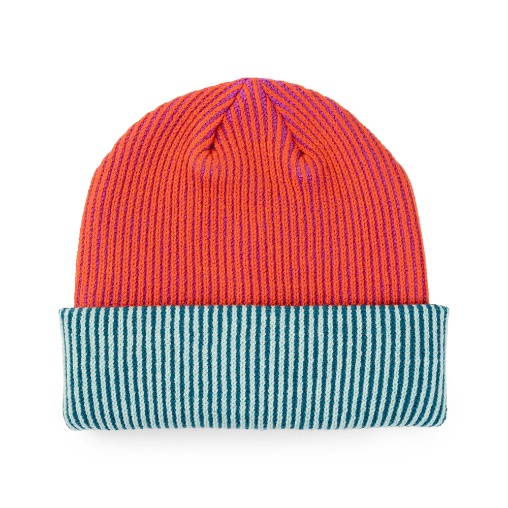 Verloop Pinstripe Plush Beanie – Poppy Magenta
