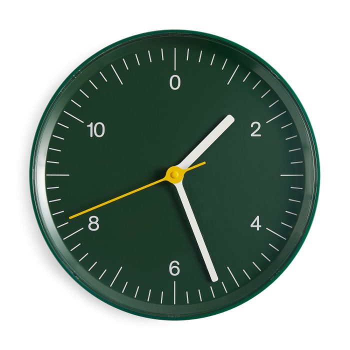 HAY Recycled Plastic Wall Clock – Dark Green