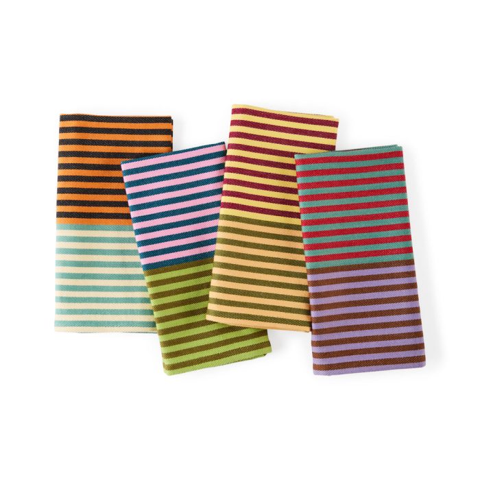 Dusen Dusen Striped Cotton Napkins – Set of 4 – Dual Stripe