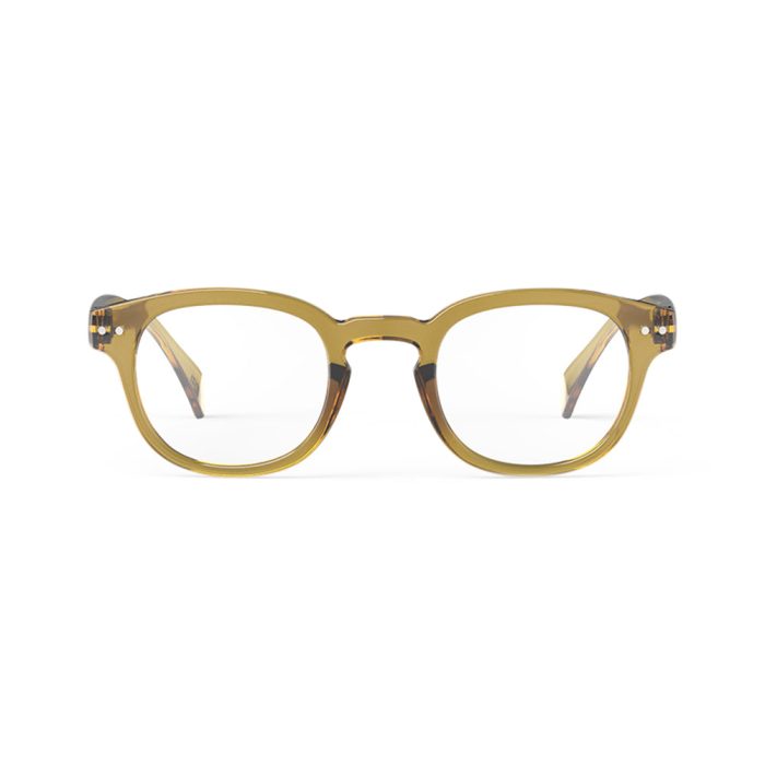 IZIPIZI Rounded-Edge Square Reading Glasses #C – Golden Green