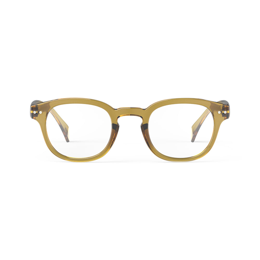 IZIPIZI Rounded-Edge Square Reading Glasses #C – Golden Green