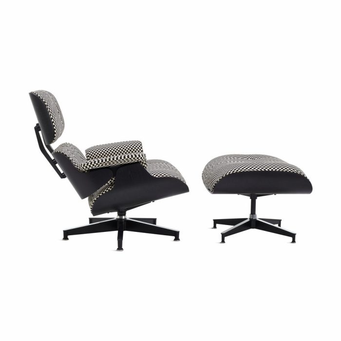 Eames Lounge Chair and Ottoman from Herman Miller – Ebony/ Black & White Checker Fabric
