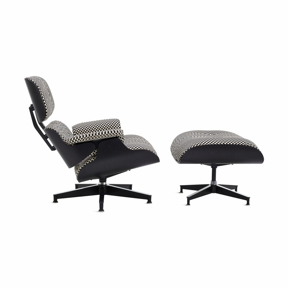 Eames Lounge Chair and Ottoman from Herman Miller – Ebony/ Black & White Checker Fabric