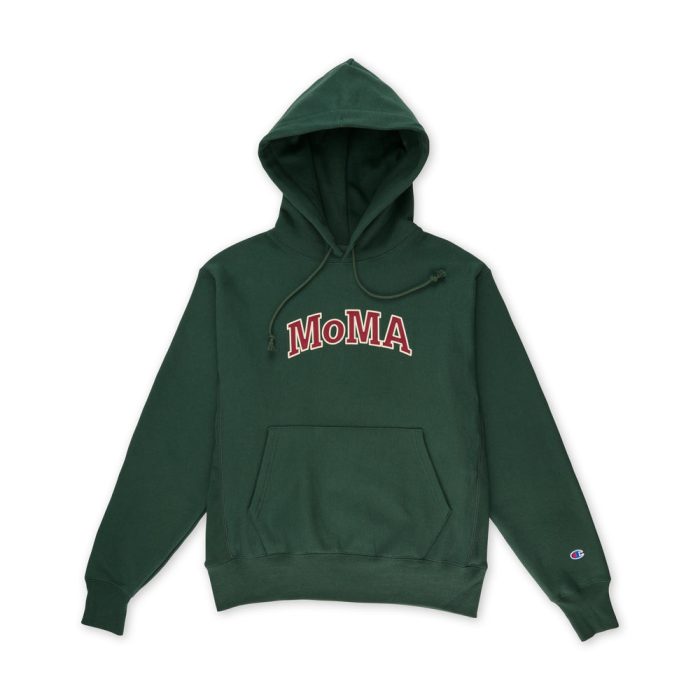 Champion Hoodie – MoMA Edition – Dark Green/ Maroon