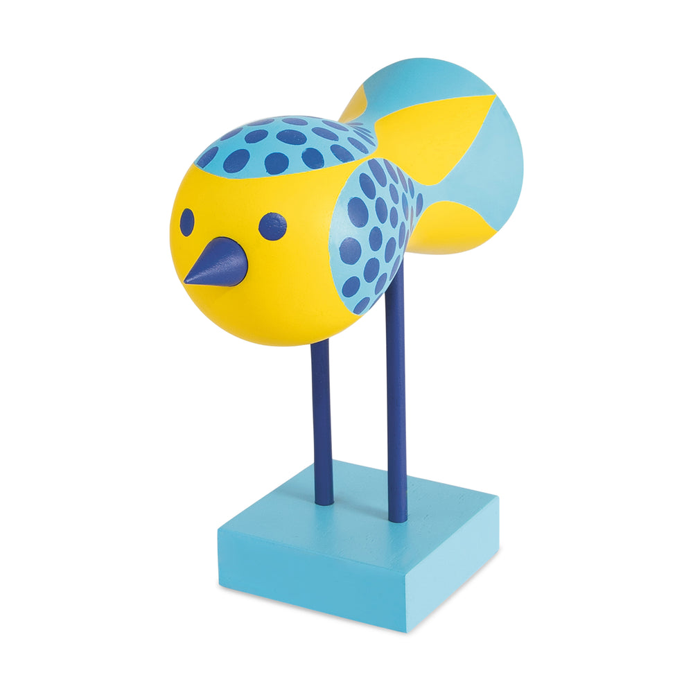 Lisa Larson Wooden Bird Object – Blue Base