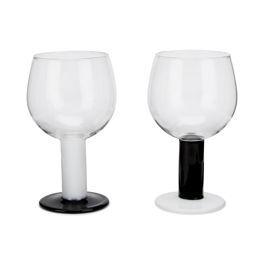 Bodum Chunky Wine Glasses – Set of 2 – Black/ White