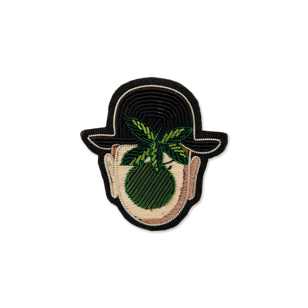 Magritte Embroidered Brooches – Apple Face