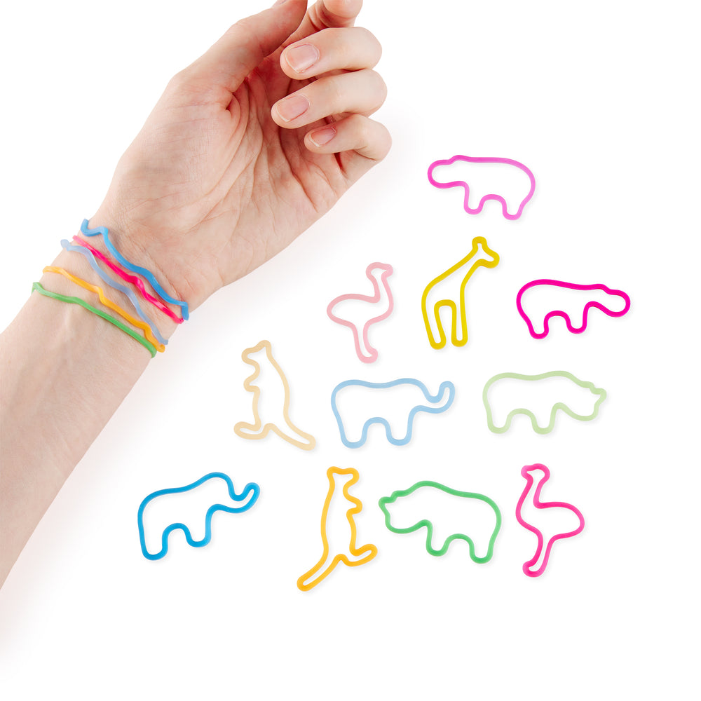 Zoo Animal Rubber Bands – Set of 24